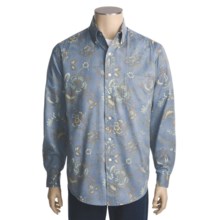 Stetson Arbor Print Shirt - Long Sleeve (For Men) in Blue - Closeouts