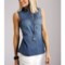 Blue Stetson Blue Denim Garment-Washed Shirt - Sleeveless (For Women)