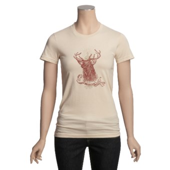 Stetson Cotton T-Shirt - Short Sleeve (For Women) in White Elk