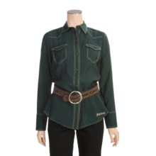 Stetson Cross-Dye Shimmer Shirt - Long Sleeve (For Women) in Green - Closeouts