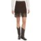 Stetson Fringe Lamb Suede Skirt (For Women) in Brown