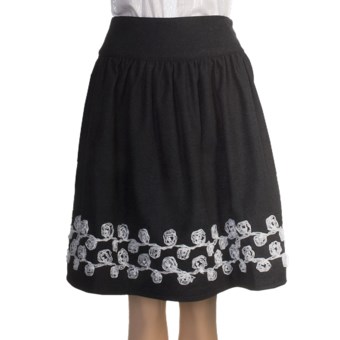 Stetson Lace-Embroidered Skirt - Wool Tweed (For Women) in Grey