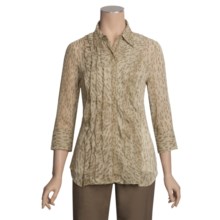 Stetson Ruffled-Front Shirt - 3/4 Sleeve (For Women) in Brown - Closeouts