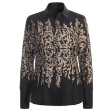 Stetson Scroll Print Shirt - Long Sleeve (For Women) in Black - Closeouts