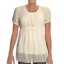 Stetson Sheer Crinkle Shirt - Short Sleeve (For Women) in White - Closeouts
