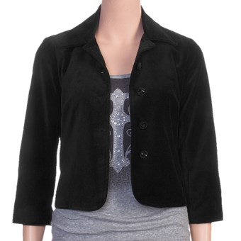 Stetson Short Velveteen Swing Jacket - 3/4 Sleeve (For Women)