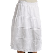Stetson Tiered Skirt with Crochet Insets - Cotton-Silk (For Women) in White - Closeouts