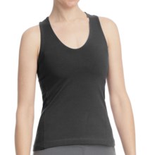 Stonewear Designs Momentum Tank Top - Organic Cotton, Built-in Shelf Bra, Crisscross Back (For Women) in Black - Closeouts