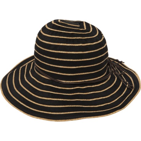 San Diego Hat Company Straw Hat - UPF 50+ (For Women) - BLACK STRIPE (O/S )