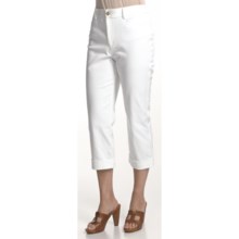 Stretch Cotton Capris (For Women) in White - 2nds