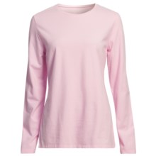 Stretch Cotton Crew Shirt - Long Sleeve (For Women) in Pink - 2nds