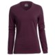 Stretch Cotton V-Neck Shirt - Long Sleeve (For Women)