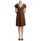 Stretch Knit Dress - V-Neck, Short Sleeve (For Women)