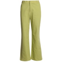 Stretch Woven Twill Bootcut Pants - Flat Front (For Women) in Green - 2nds