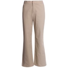 Stretch Woven Twill Bootcut Pants - Flat Front (For Women) in Khaki - 2nds