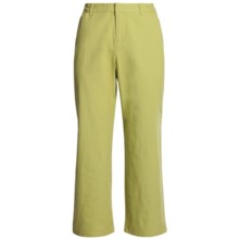 Stretch Woven Twill Crop Pants - Flat Front (For Women) in Green - 2nds