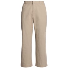 Stretch Woven Twill Crop Pants - Flat Front (For Women) in Khaki - 2nds