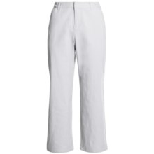 Stretch Woven Twill Crop Pants - Flat Front (For Women) in White - 2nds