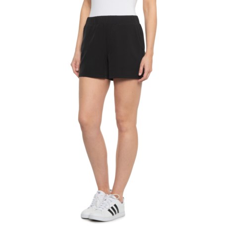 RBX Stretch-Woven Zip Pocket Shorts - 4? (For Women) - BLACK (S )