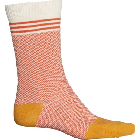United By Blue Striped Birdseye SoftHemp Socks - Organic Cotton, Crew (For Men and Women) - CLAY (S )