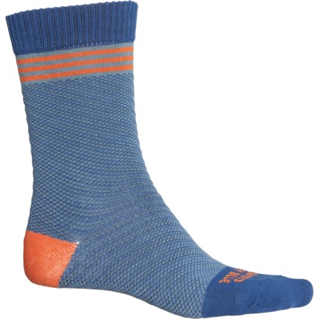 United By Blue Striped Birdseye SoftHemp Socks - Organic Cotton, Crew (For Men and Women) - SAGEBRUSH GREEN (L )
