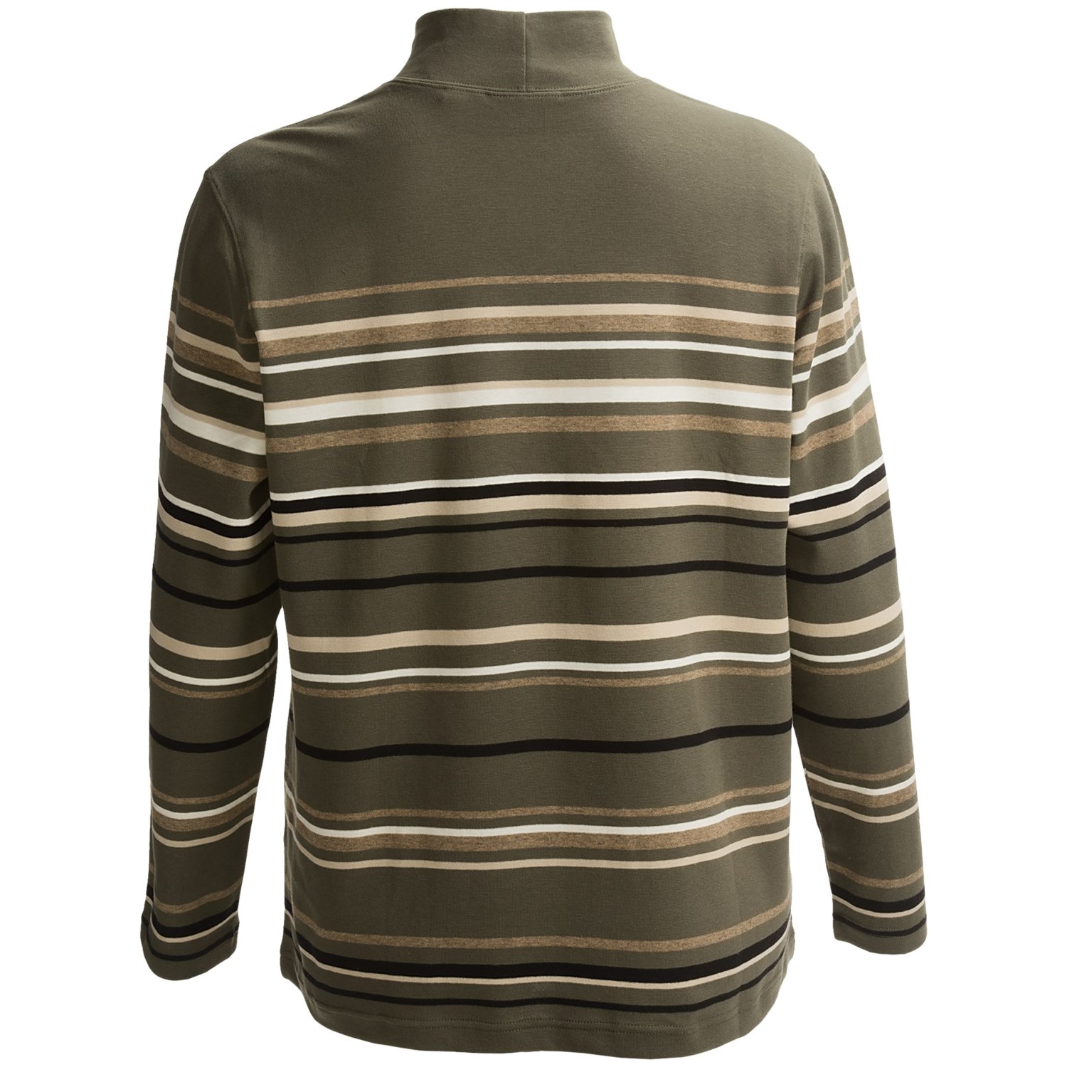 women's striped mock turtleneck