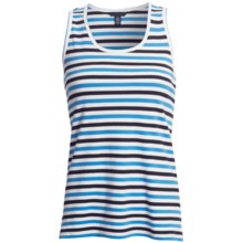 Striped Tank Top - Cotton Jersey (For Women) in Black/Blue - 2nds