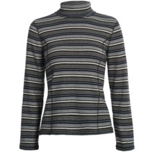 Striped Turtleneck - Long Sleeve (For Women) in Black/Grey Multi - 2nds