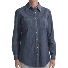 Studio Nexx Denim Tunic Shirt - Stretch Cotton, Long Sleeve (For Women) in True Blue - Closeouts