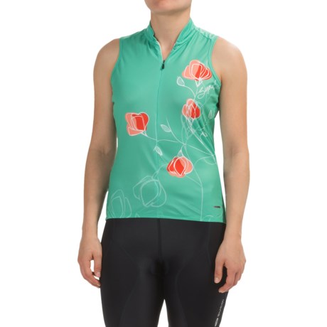 SUGOi Floral Cycling Jersey UPF 20 Zip Neck Sleeveless For Women