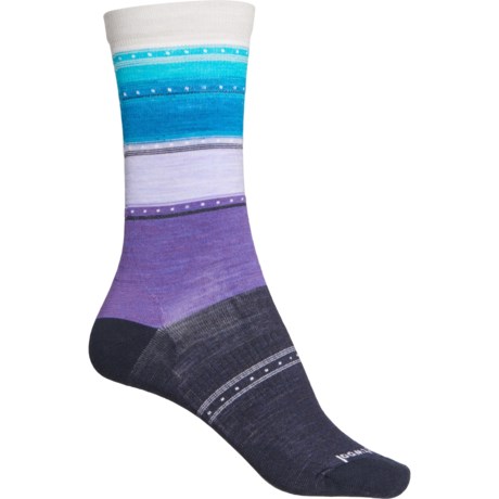 SmartWool Sulawesi Stripe Socks - Merino Wool, Crew (For Women) - DEEP NAVY (M )
