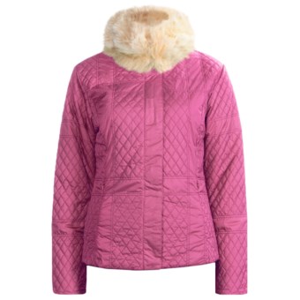 Sunice Julia Quilted Jacket - Faux-Fur Trim (For Women) in Bubble Gum