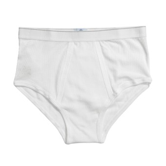 Sunspel Q14 Cellular Cotton Underwear - Briefs, Lightweight (For Big Men) in White