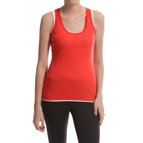 super natural Double Layer Tank Top Merino Wool Fully Lined For Women