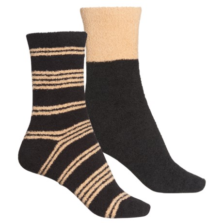 Frye Supersoft Stripe Cozy Boot Socks - 2-Pack, Crew (For Women) - BLACK (M )