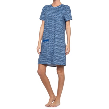 Cabana Life Swing Shift Dress - UPF 50+, Short Sleeve (For Women) - BLUE PALMS (XL )