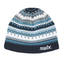 Swix Brock Beanie Hat (For Men and Women) in Navy/White/Grey - Closeouts