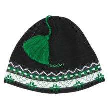 Swix Jesse Tassel Beanie Hat (For Men and Women) in Black/Green - Closeouts