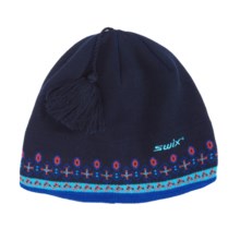 Swix Mina Beanie Hat - Merino Wool (For Men and Women) in Navy/Purple - Closeouts