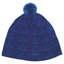 Swix Niva Pompom Beanie Hat - Merino Wool (For Men and Women) in Light Blue/Blue - Closeouts