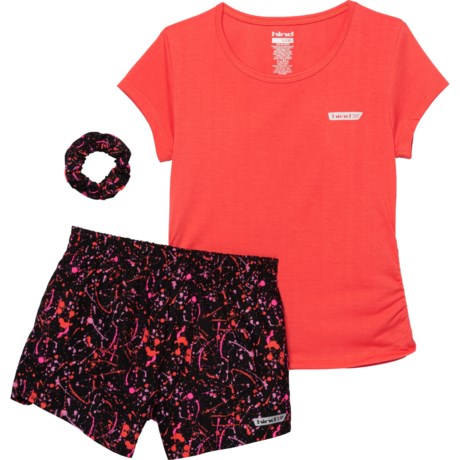 Hind T-Shirt and Shorts Set - Short Sleeve (For Big Girls) - CALYPSO CORAL (10/12 )