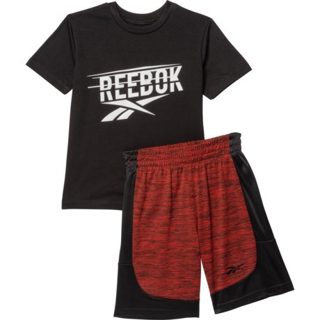 Reebok T-Shirt and Shorts Set - Short Sleeve (For Little Boys) - BLACK (7 )