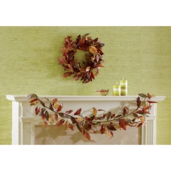 Tag Autumn Leaves Wreath in Multi  Harvest