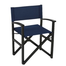 Tag Campaign Wood Frame Folding Chair in Black/Blue - Closeouts