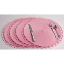 Tag Chelsea Round Woven Placemat - Set of Four in Pink - Closeouts