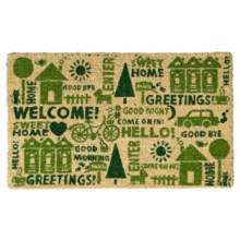 Tag Coir Entry Mat - 18x30" in Greetings Green - Closeouts