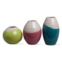 78%OFF 花瓶等 タグの色に浸した一輪挿し - 3のセット Tag Color-Dipped Bud Vases - Set of 3画像