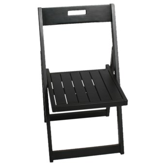 Tag Folding Chair - Keuring and Acacia Wood in Black