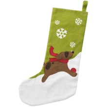 Tag Pet Christmas Stocking in Green/Dog - Closeouts