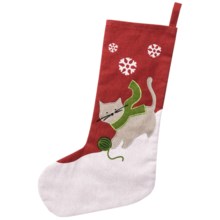 Tag Pet Christmas Stocking in Red/Cat - Closeouts
